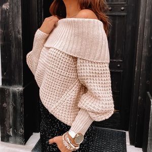 Express Chunky Off the Shoulder Sweater